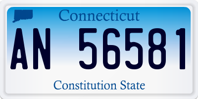 CT license plate AN56581