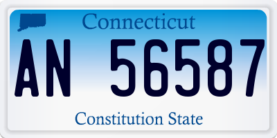 CT license plate AN56587