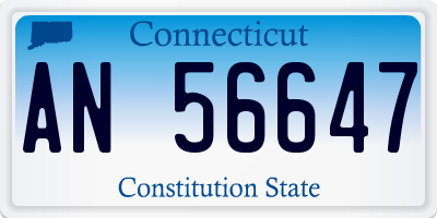 CT license plate AN56647