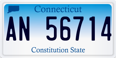 CT license plate AN56714
