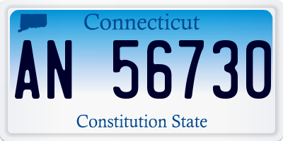 CT license plate AN56730