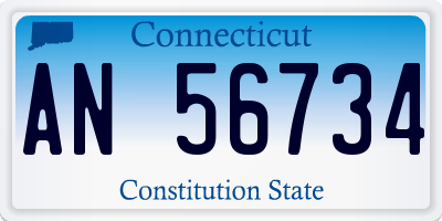 CT license plate AN56734