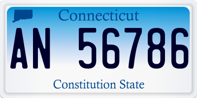 CT license plate AN56786