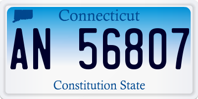 CT license plate AN56807