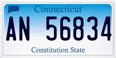 CT license plate AN56834