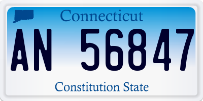 CT license plate AN56847