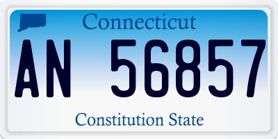 CT license plate AN56857