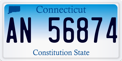CT license plate AN56874