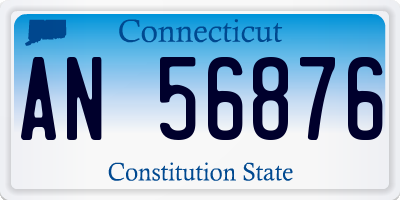 CT license plate AN56876
