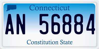 CT license plate AN56884