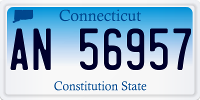 CT license plate AN56957