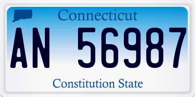 CT license plate AN56987