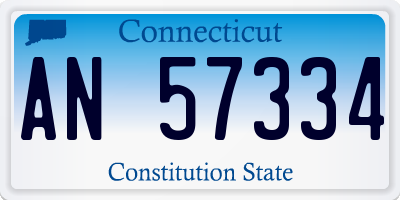 CT license plate AN57334