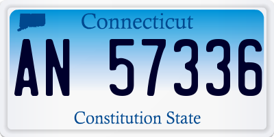 CT license plate AN57336