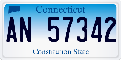 CT license plate AN57342