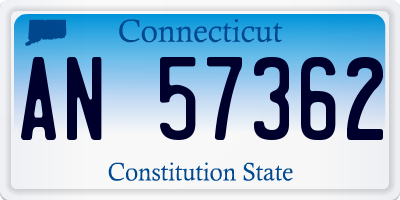 CT license plate AN57362