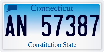 CT license plate AN57387