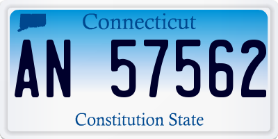 CT license plate AN57562
