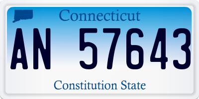 CT license plate AN57643