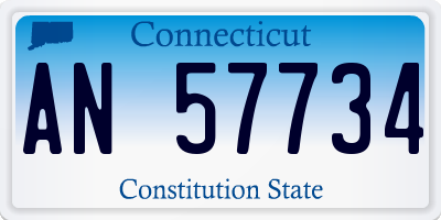 CT license plate AN57734