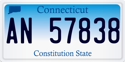 CT license plate AN57838