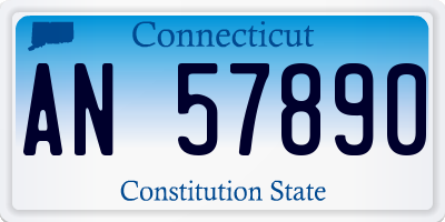 CT license plate AN57890