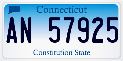 CT license plate AN57925