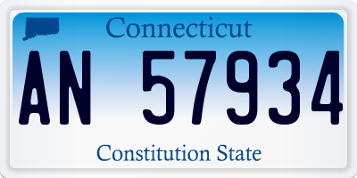 CT license plate AN57934