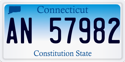 CT license plate AN57982