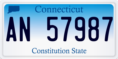 CT license plate AN57987