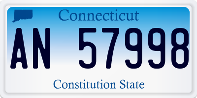 CT license plate AN57998