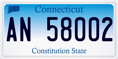 CT license plate AN58002
