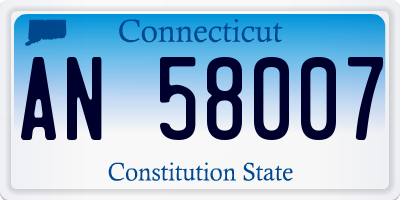 CT license plate AN58007