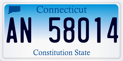 CT license plate AN58014
