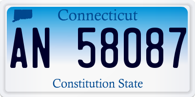 CT license plate AN58087