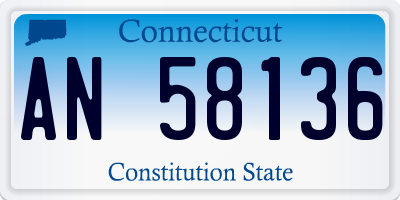 CT license plate AN58136