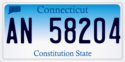 CT license plate AN58204