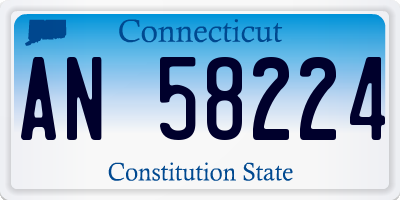 CT license plate AN58224