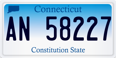 CT license plate AN58227