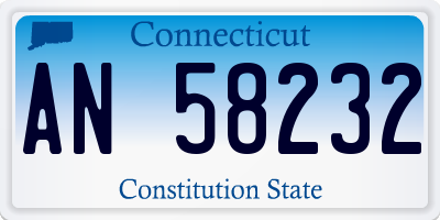 CT license plate AN58232
