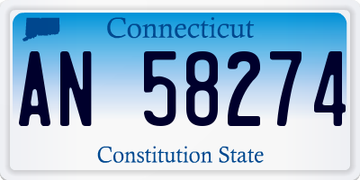 CT license plate AN58274