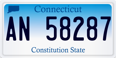 CT license plate AN58287