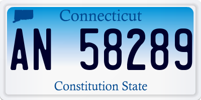 CT license plate AN58289