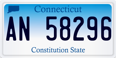CT license plate AN58296