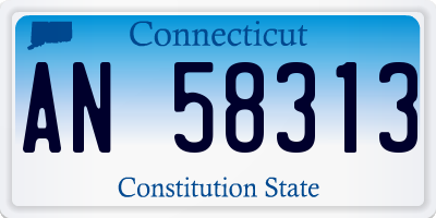 CT license plate AN58313