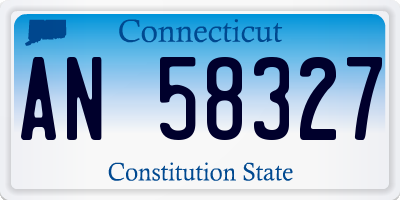 CT license plate AN58327