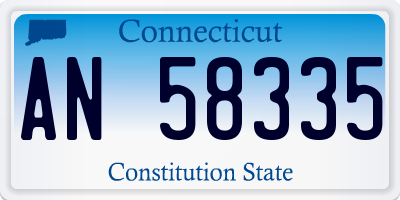 CT license plate AN58335