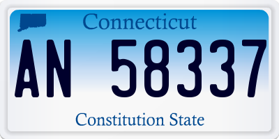 CT license plate AN58337