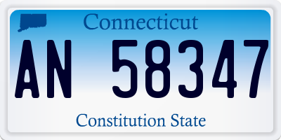 CT license plate AN58347