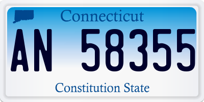 CT license plate AN58355